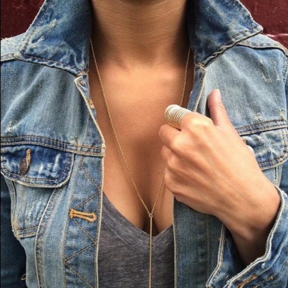 Long Gold Bar Necklace - Picture 3 of 3